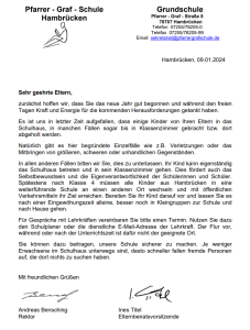 Betreten des Schulhauses