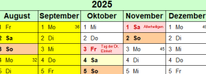 Ferienkalender 2025/2026