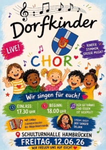Einladung zum Konzert des Dorfkinder-Chors