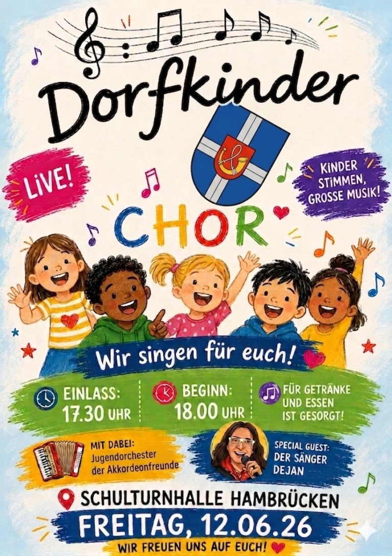 Einladung zum Konzert des Dorfkinder-Chors